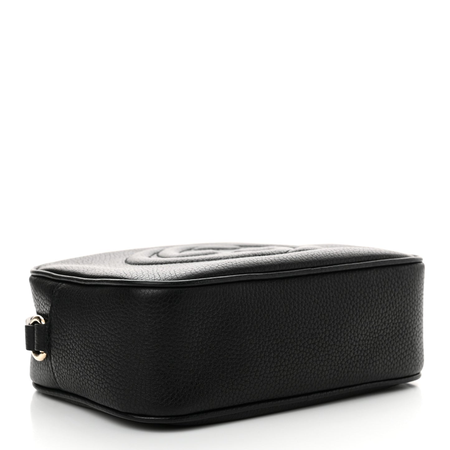 Pebbled Calfskin Small Soho Disco Bag Black