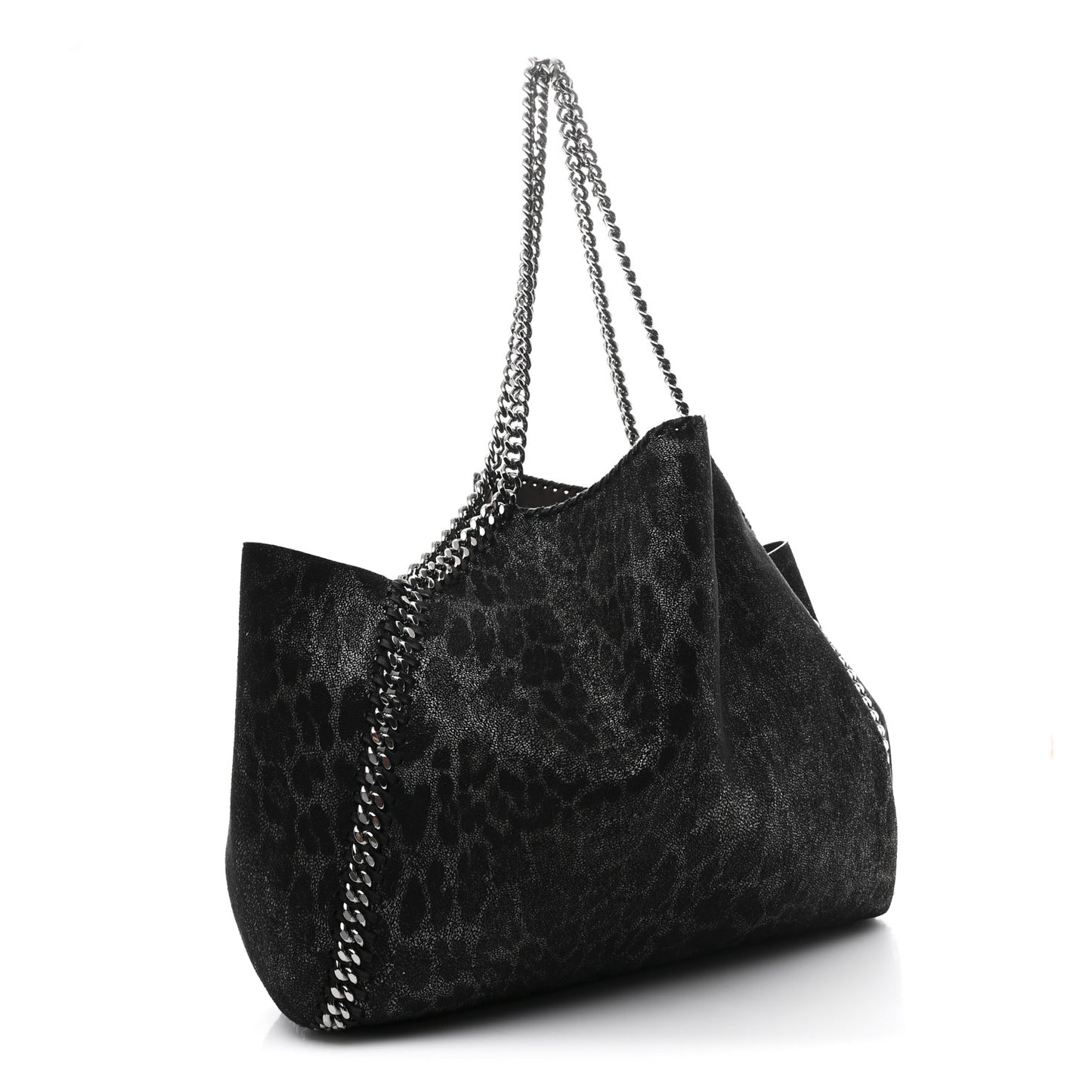 Leopard Shaggy Deer Falabella Reversible Tote Grey