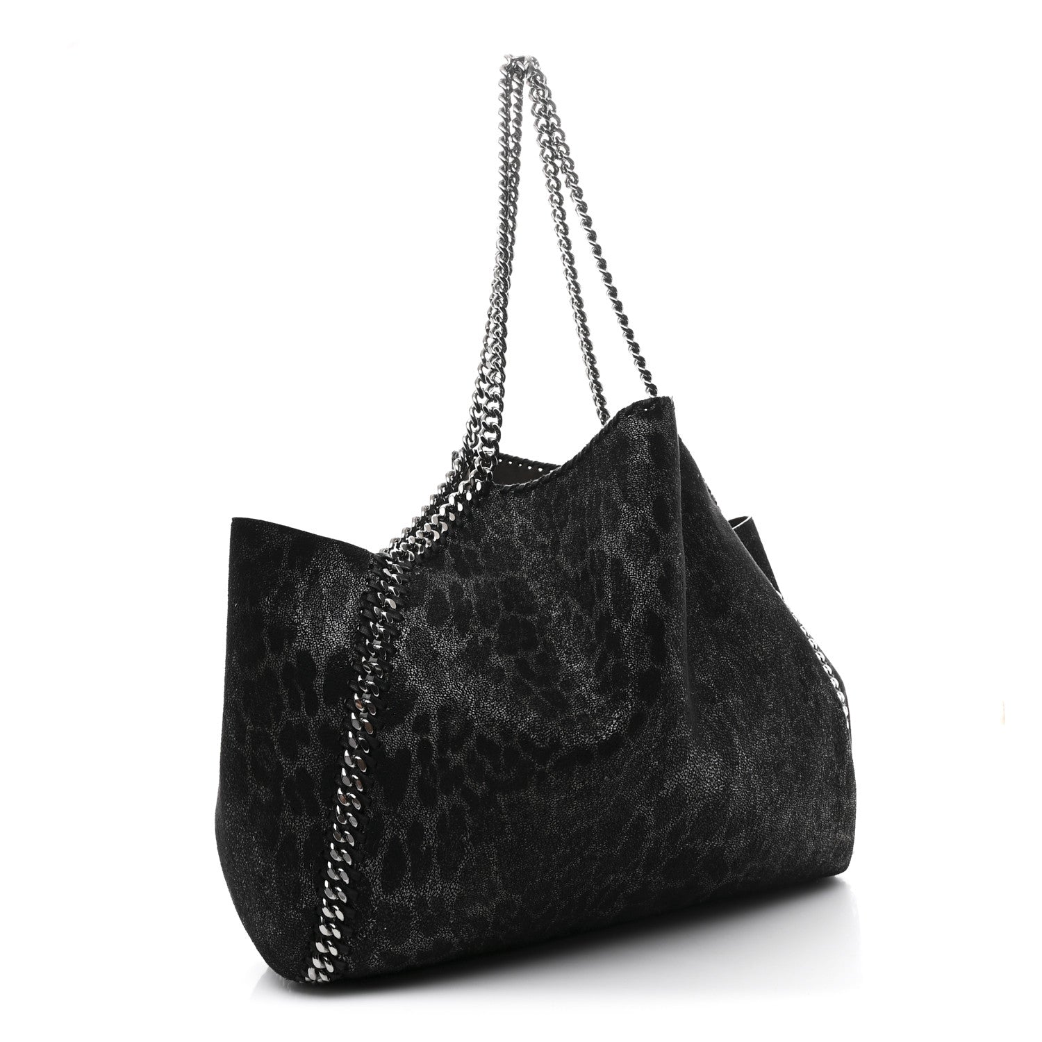 Stella McCartney Leopard Shaggy Deer Falabella Reversible Tote Grey 4 of 12