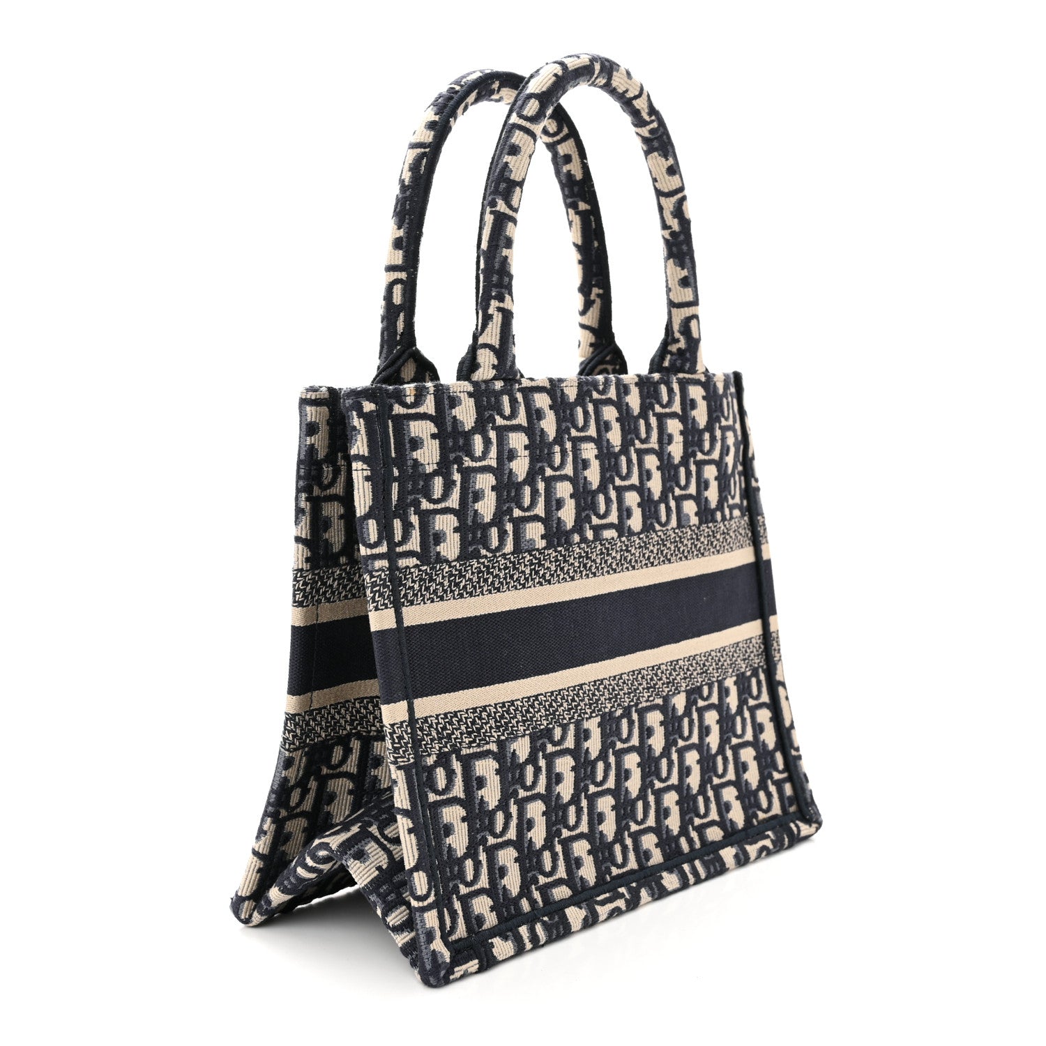 Christian Dior CHRISTIAN DIOR Oblique Small Book Tote Blue Multicolor 3 of 10