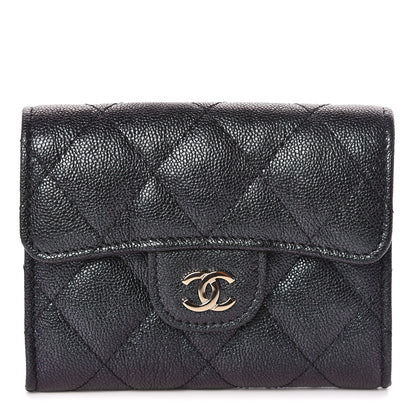 Chanel Iridescent Caviar Quilted Flap Card Holder Wallet Black 1 of 9
