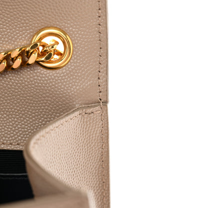 Saint Laurent Grain De Poudre Small Monogram Kate Satchel Dark Beige 12 of 13