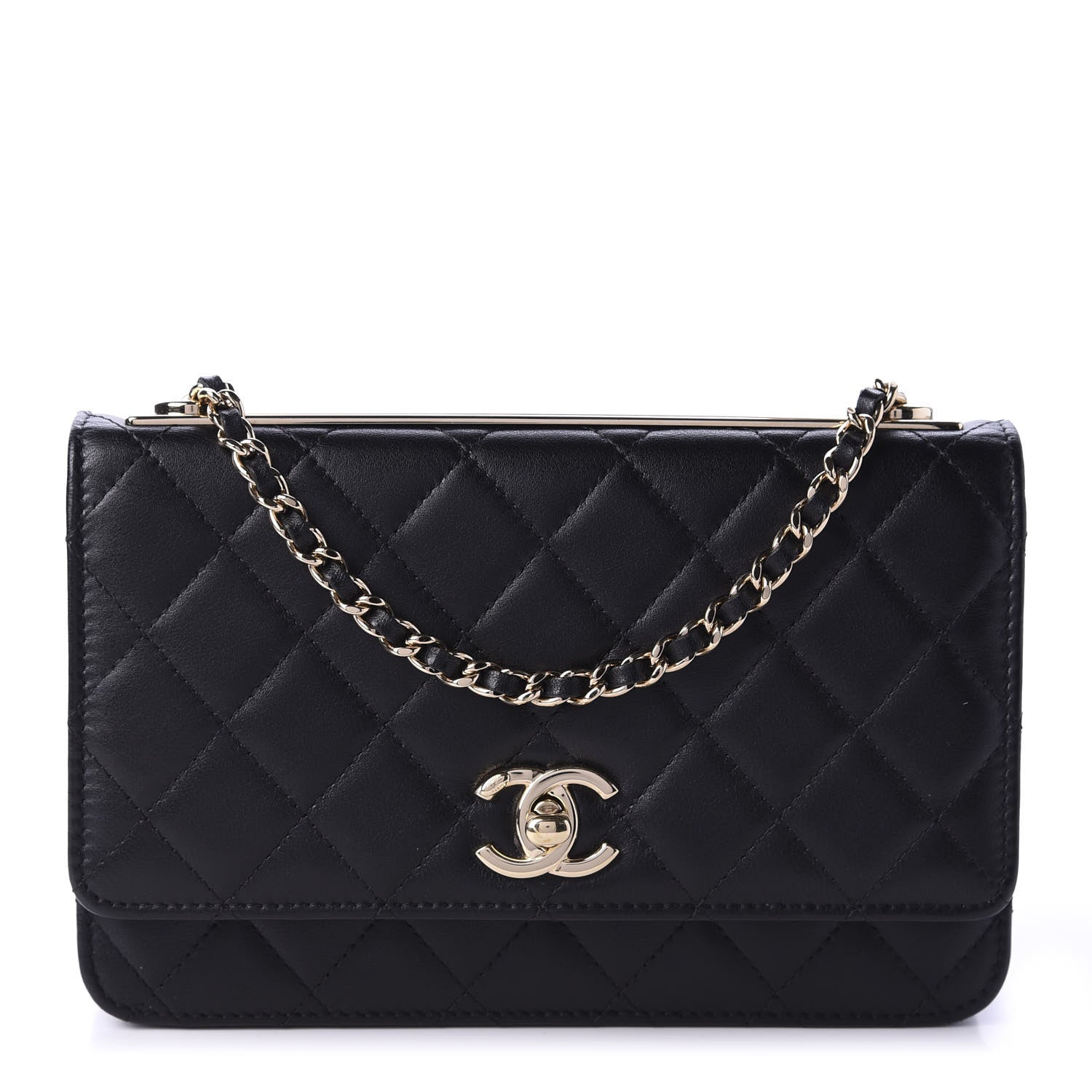 Chanel Lambskin Quilted Trendy CC Wallet On Chain WOC Black 1 of 12