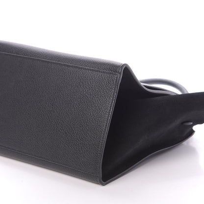 Celine Drummed Calfskin Suede Small Trapeze Black 7 of 13