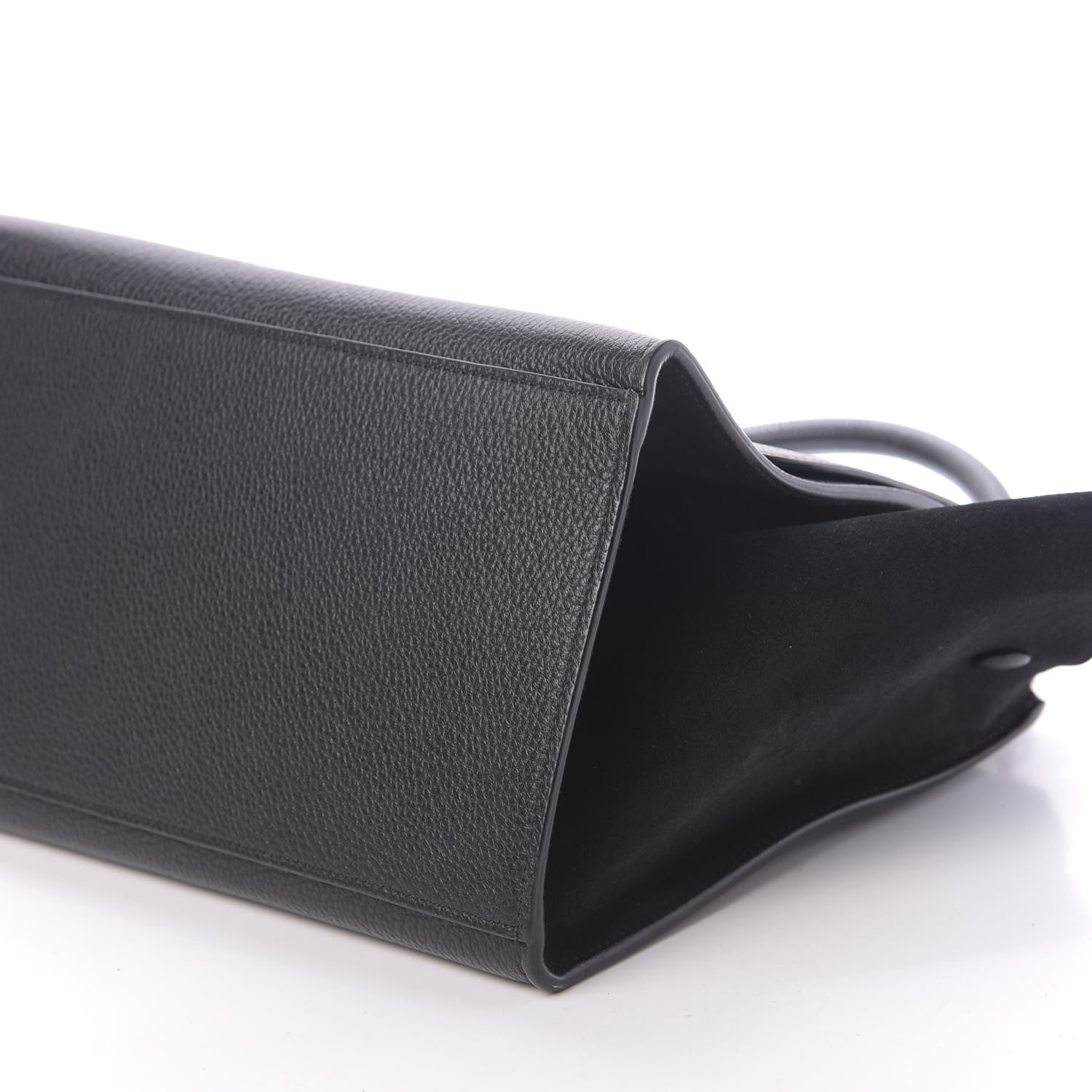 Celine Drummed Calfskin Suede Small Trapeze Black 7 of 13