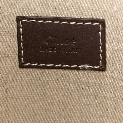 Chloe Linen Calfskin Medium Woody Tote Warm Green 6 of 14