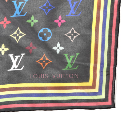 Louis Vuitton Silk Multicolor Square Scarf Black 3 of 6