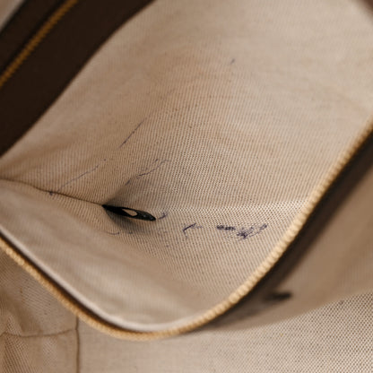 Gucci Monogram Jumbo GG Textured Dollar Calfskin Web Medium Ophidia Shopping Tote Camel Ebony 11 of 11