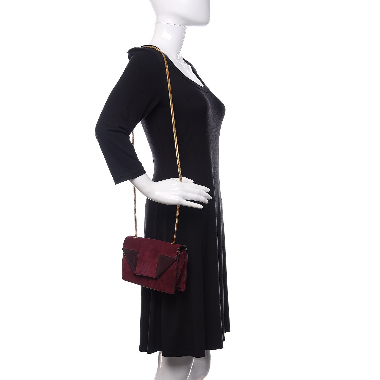 Saint Laurent Suede Small Betty Burgundy 2 of 11