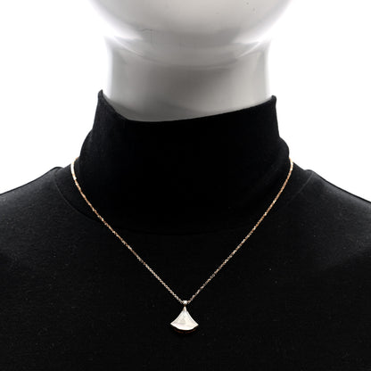 Bulgari 18K Rose Gold Diamond Mother of Pearl Small Divas' Dream Pendant Necklace 2 of 5