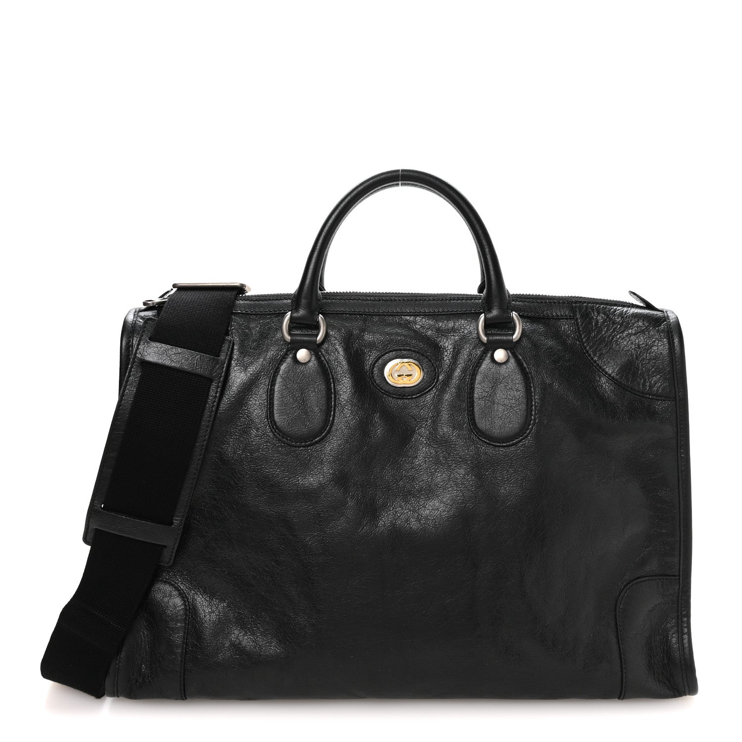 Gucci Fluffy Calfskin Morpheus Weekender Duffle Black 1 of 10
