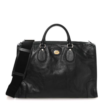 Gucci Fluffy Calfskin Morpheus Weekender Duffle Black 1 of 10