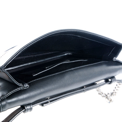 Saint Laurent Calfskin Monogramme Chevron Studded Shoulder Bag Black 5 of 8