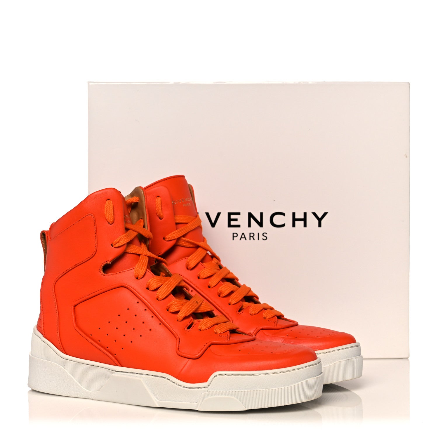 Givenchy Calfskin Mens Tyson High Top Sneakers 42 Orange 14 of 14