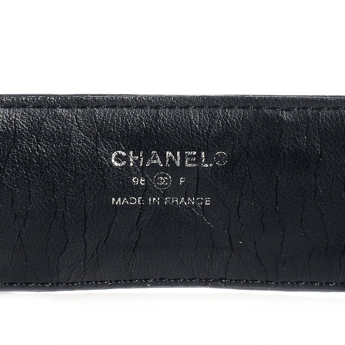 Patent Calfskin Quilted CC Belt 75 30 Black