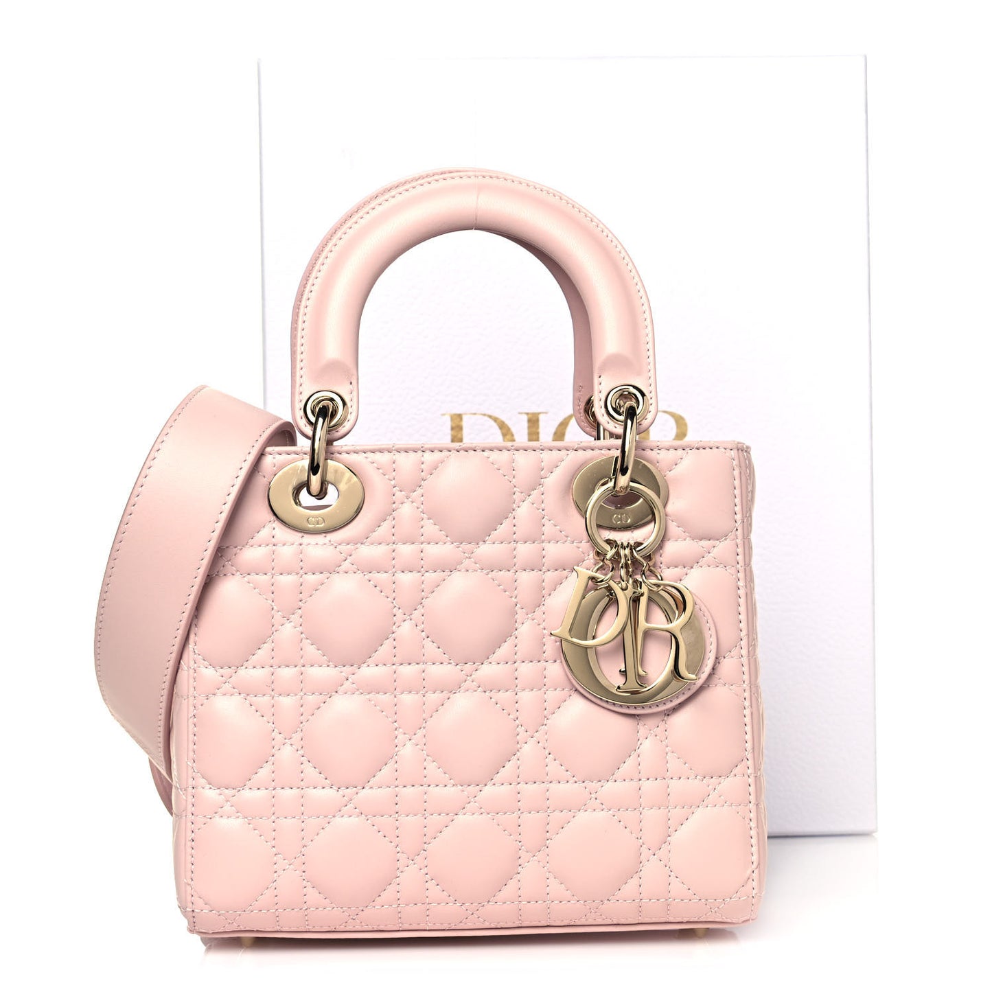 Lambskin Cannage Small My ABCDior Lady Dior Blush Pink