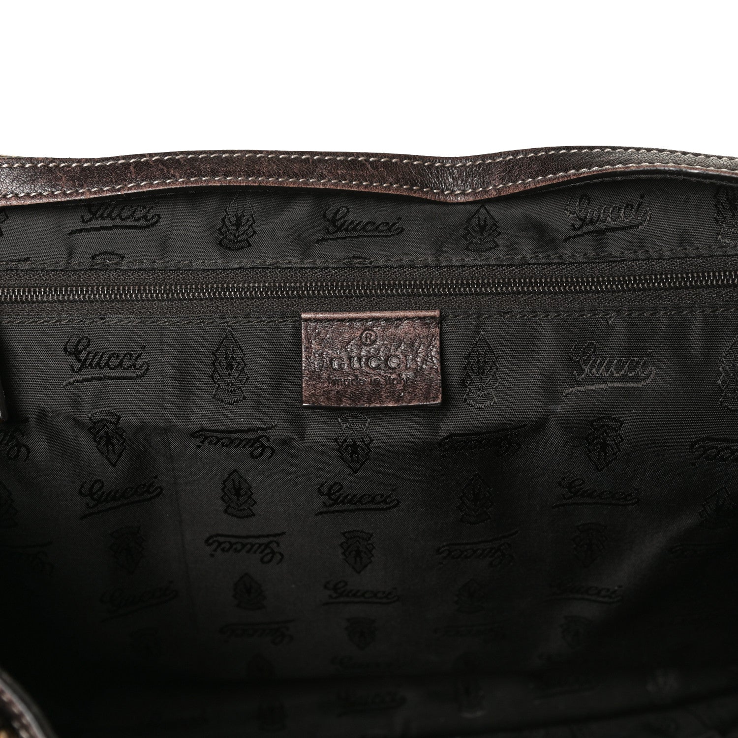 Gucci Crystal Monogram Duchessa Flap Shoulder Bag Dark Brown 12 of 18