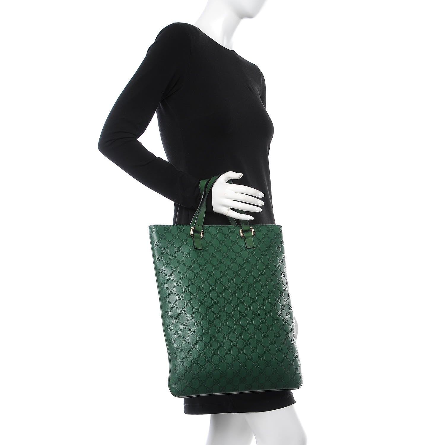 Gucci Guccissima Flat Vertical Tote Green 2 of 9