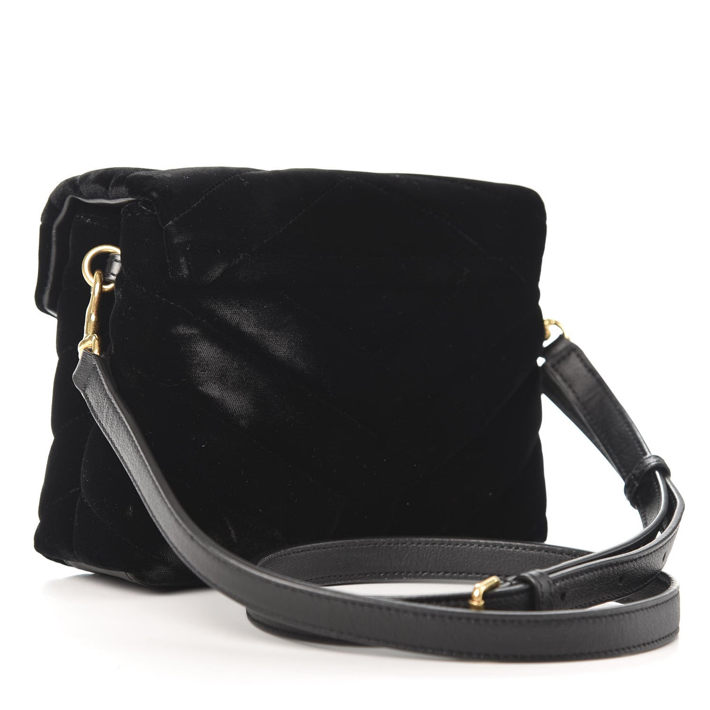 Velvet Y Quilted Monogram Toy Loulou Chain Satchel French Black
