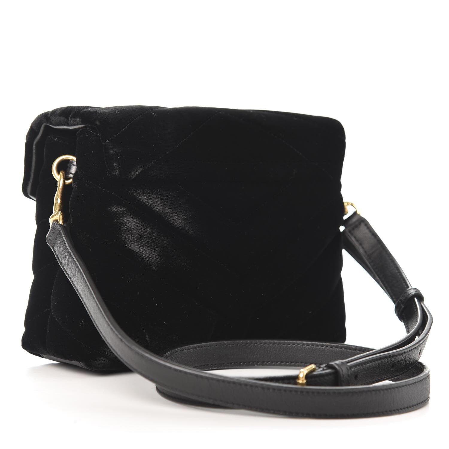 Saint Laurent Velvet Y Quilted Monogram Toy Loulou Chain Satchel French Black 3 of 10