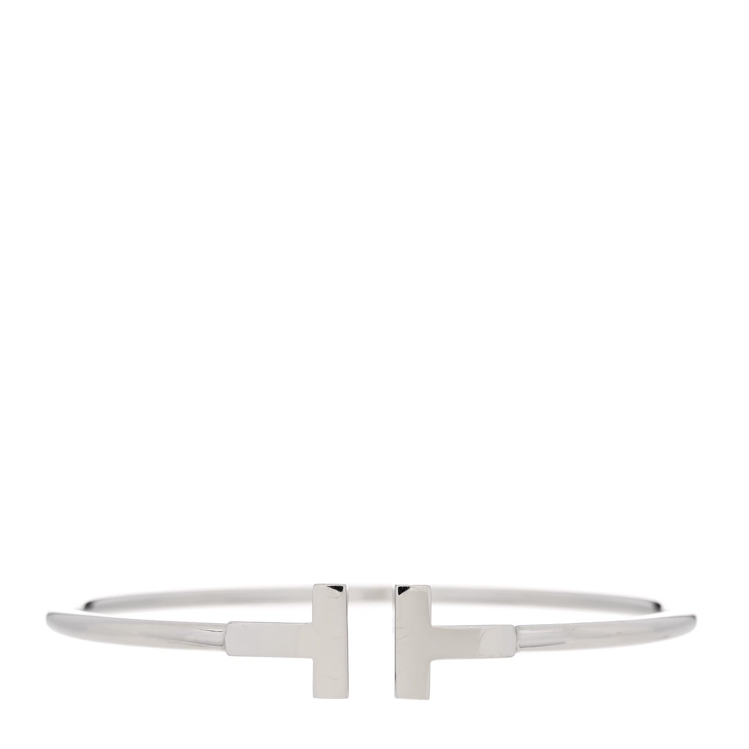 Tiffany 18k White Gold T Wire Bracelet 1 of 4