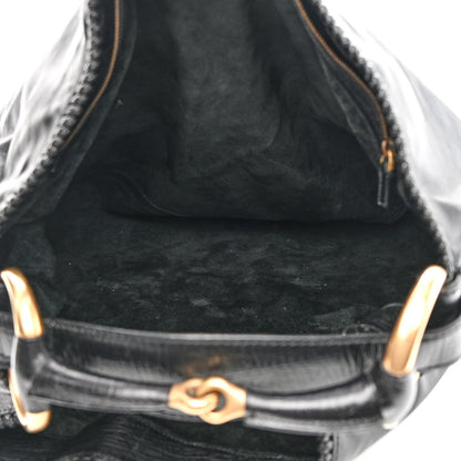 Gucci Calfskin Large Horsebit Chain Hobo Black 5 of 9