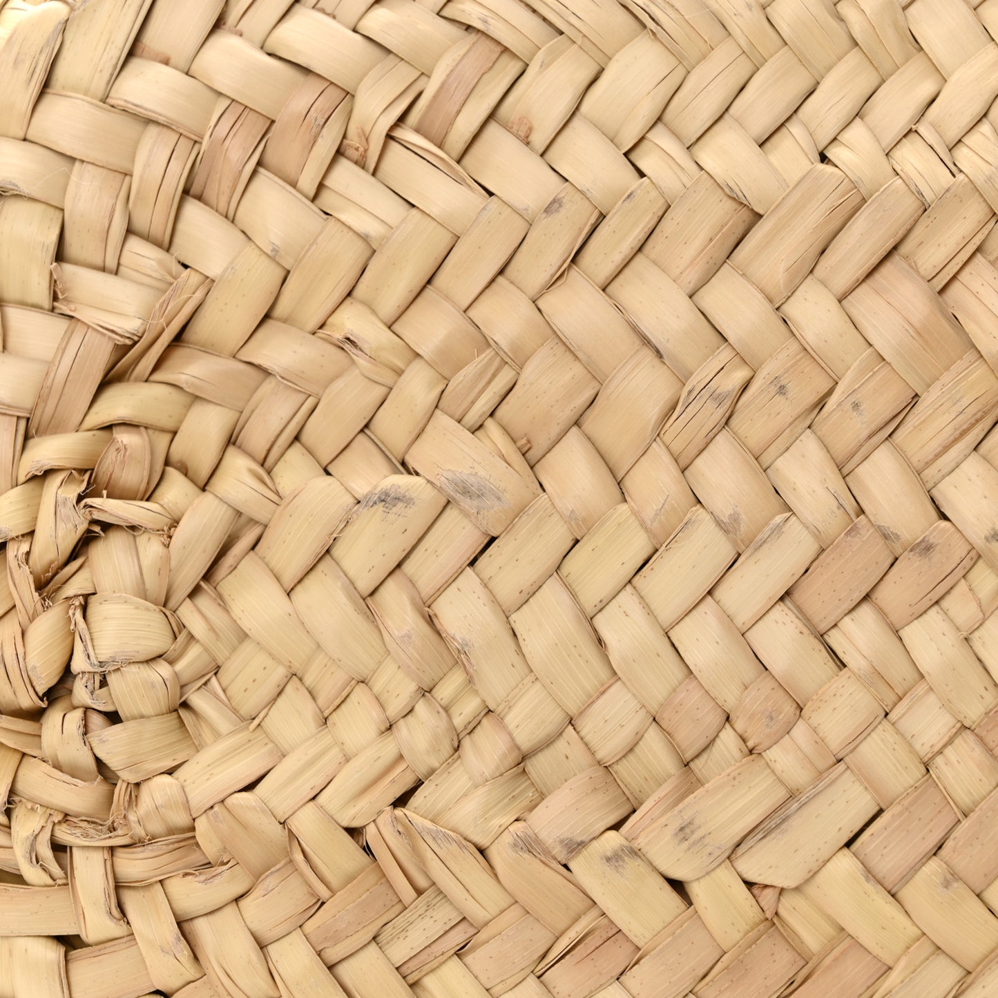 Raffia Calfskin Triomphe Medium Panier Tan