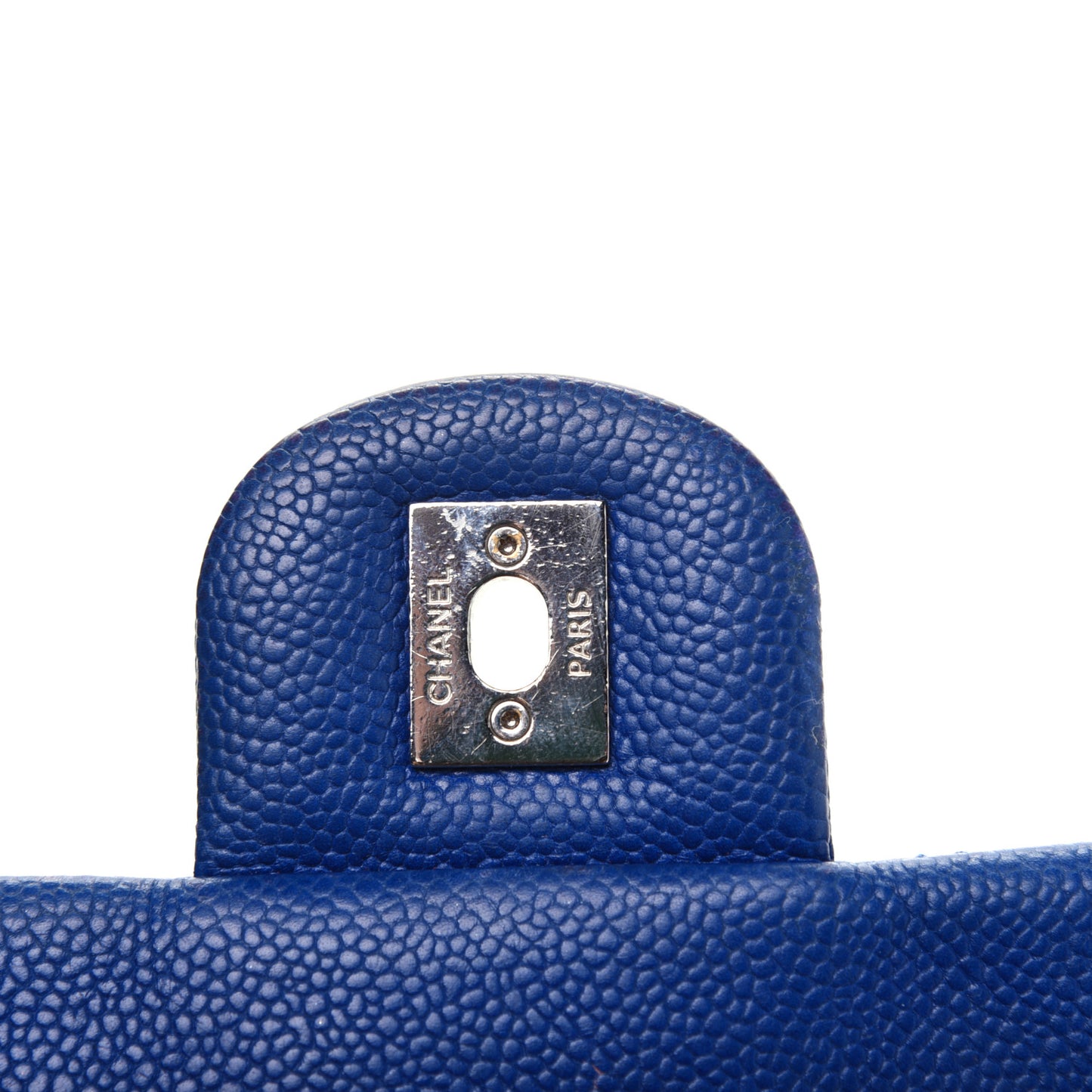 Caviar Quilted Jumbo Easy Flap Blue