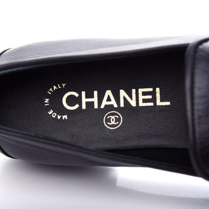Chanel Lambskin CC Chain Loafers 38 Black 8 of 11