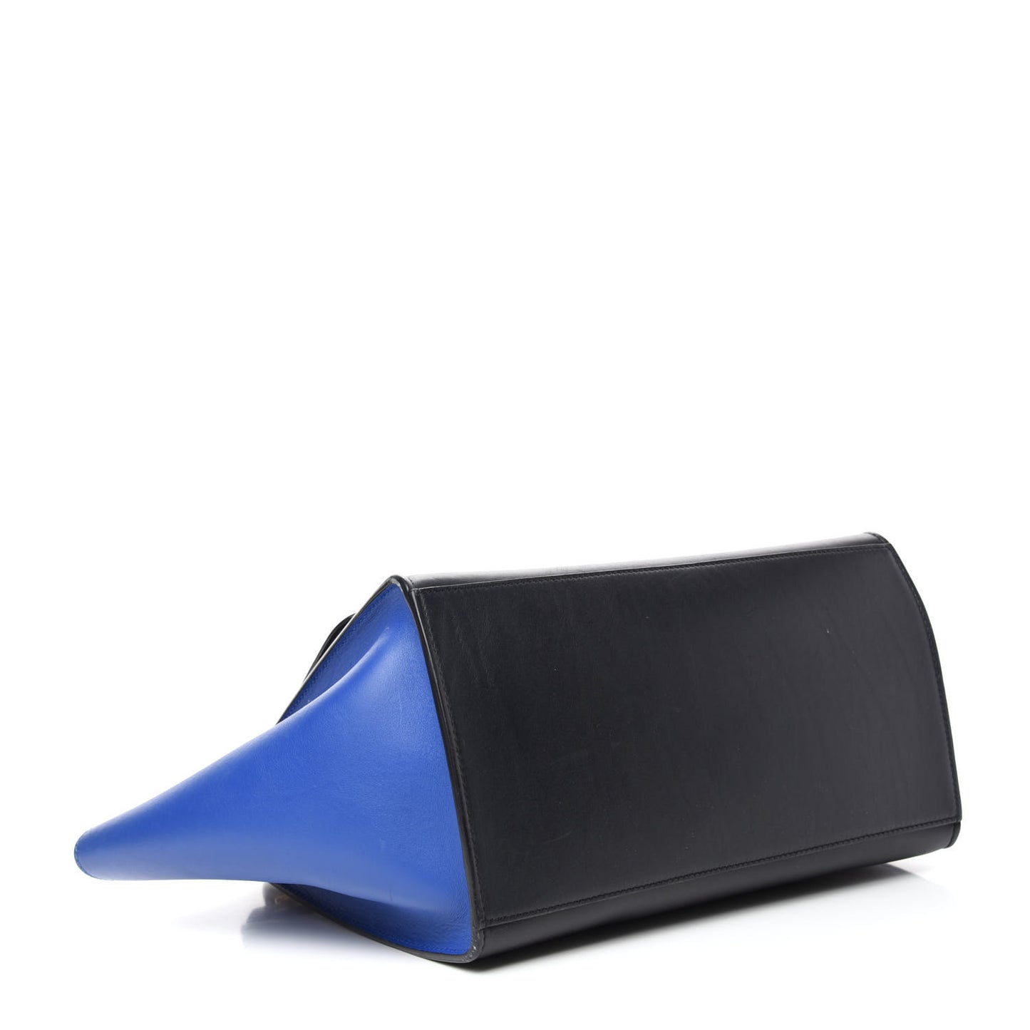 Smooth Calfskin Medium Tri-Color Trapeze Cobalt