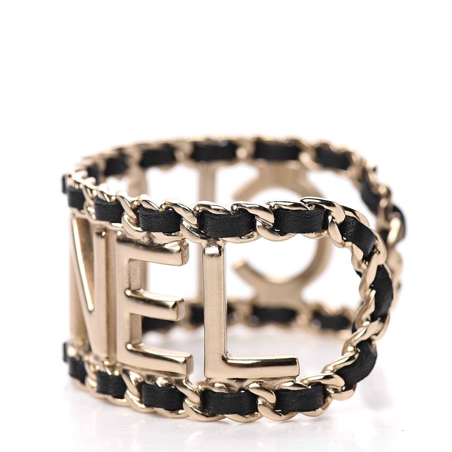 Lambskin Vintage Allure Cuff Bracelet S Black Gold