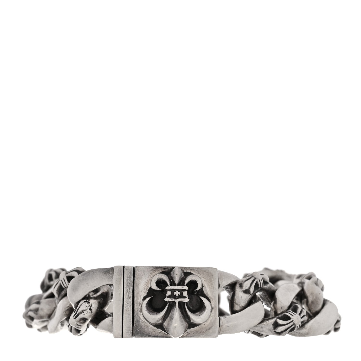 Chrome Hearts Sterling Silver Cross Box Fancy Link Curb Chain Bracelet 2 of 3