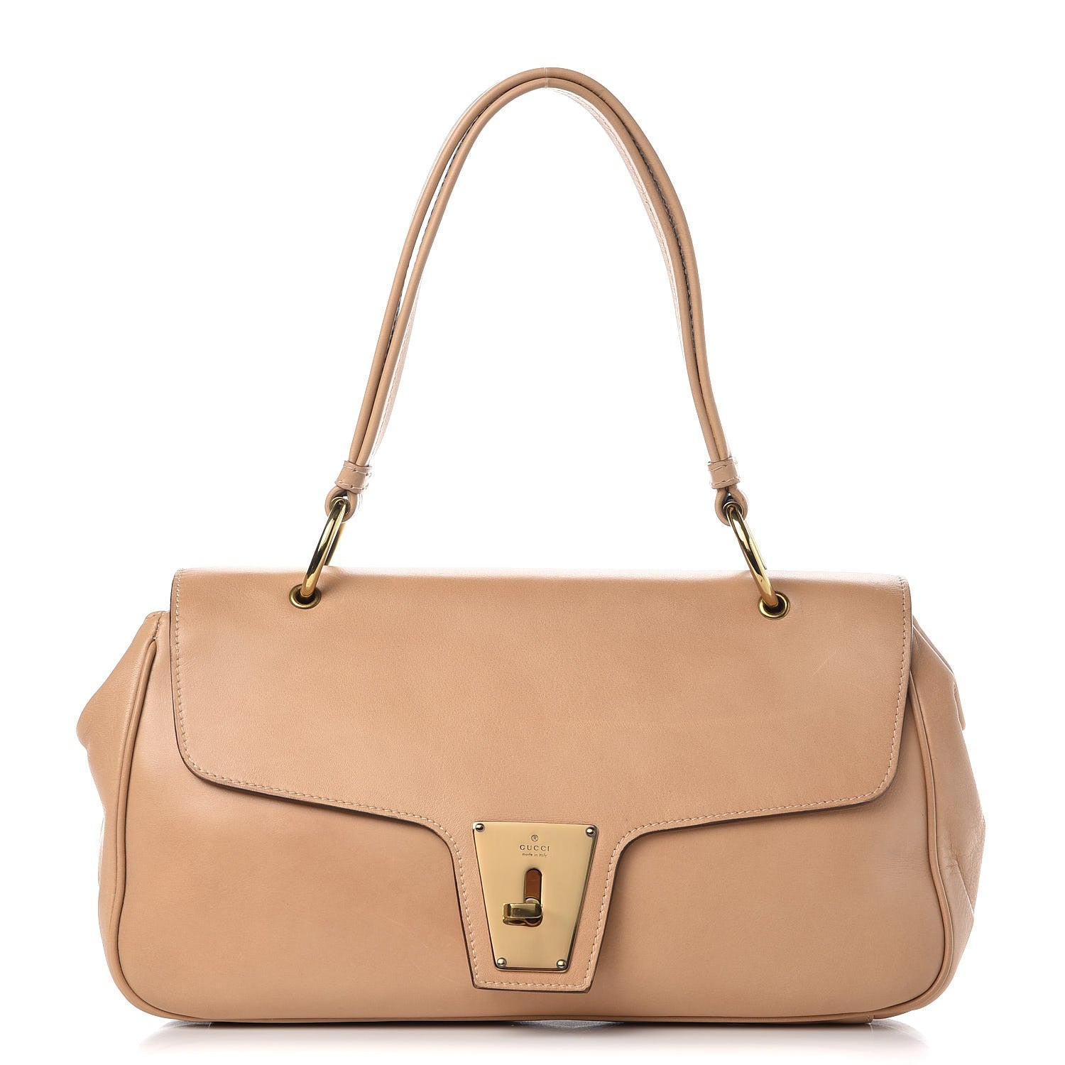 Gucci Calfskin Flap Shoulder Bag Beige 1 of 8