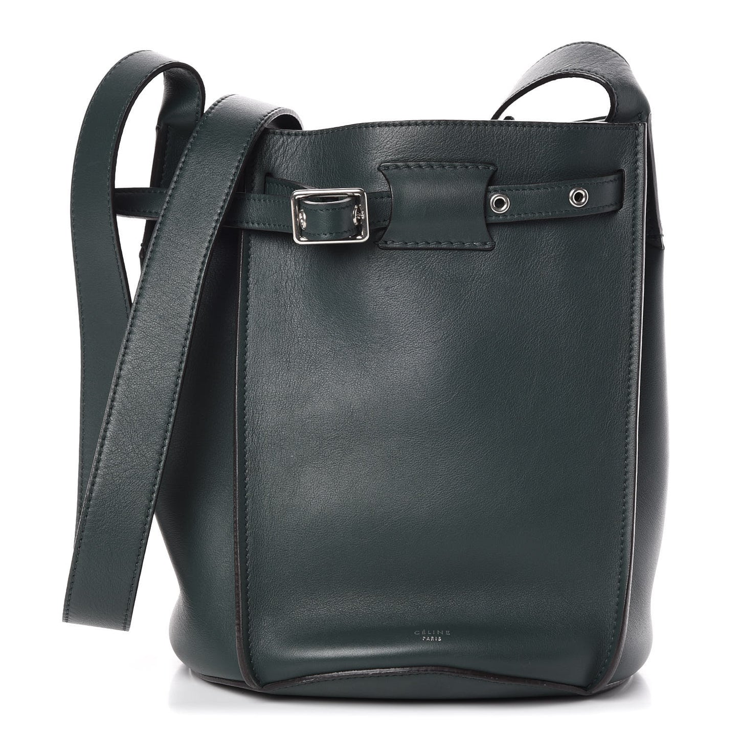 Smooth Calfskin Long Strap Big Bucket Bag Amazone