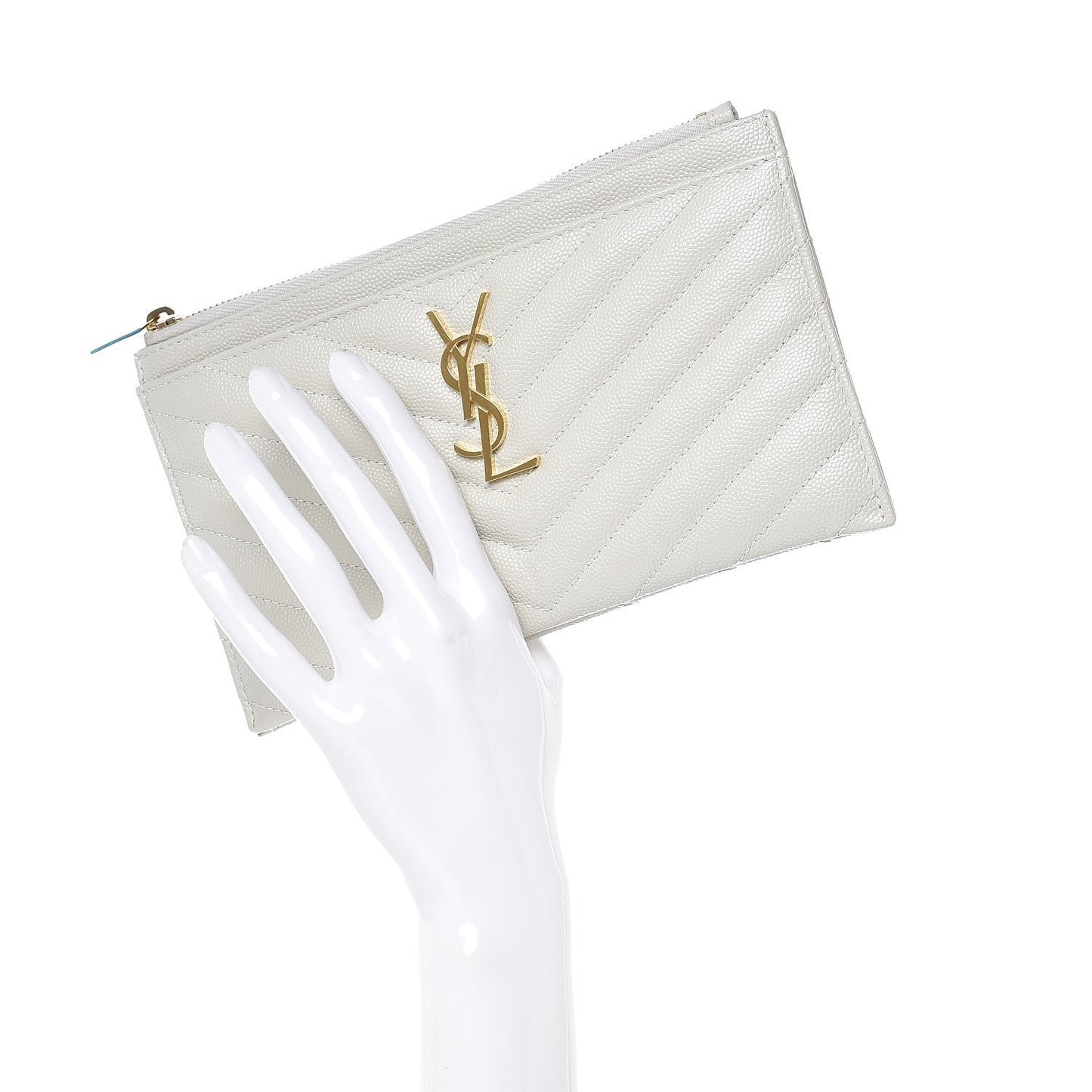 Grain De Poudre Chevron Monogram Bill Pouch Crema Soft