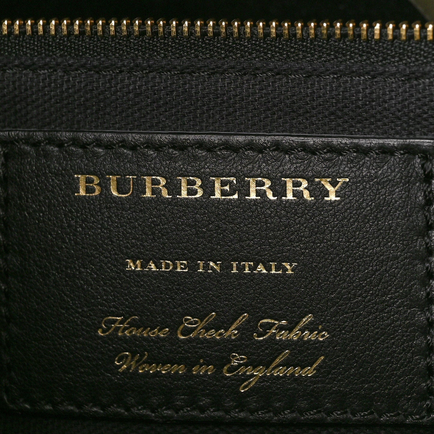 Metallic Grainy Calfskin House Check Medium Banner Tote Gold