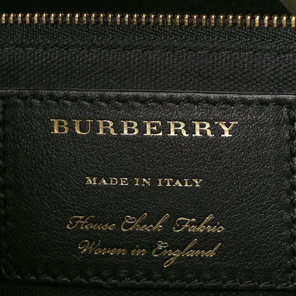 Burberry Metallic Grainy Calfskin House Check Medium Banner Tote Gold 6 of 9