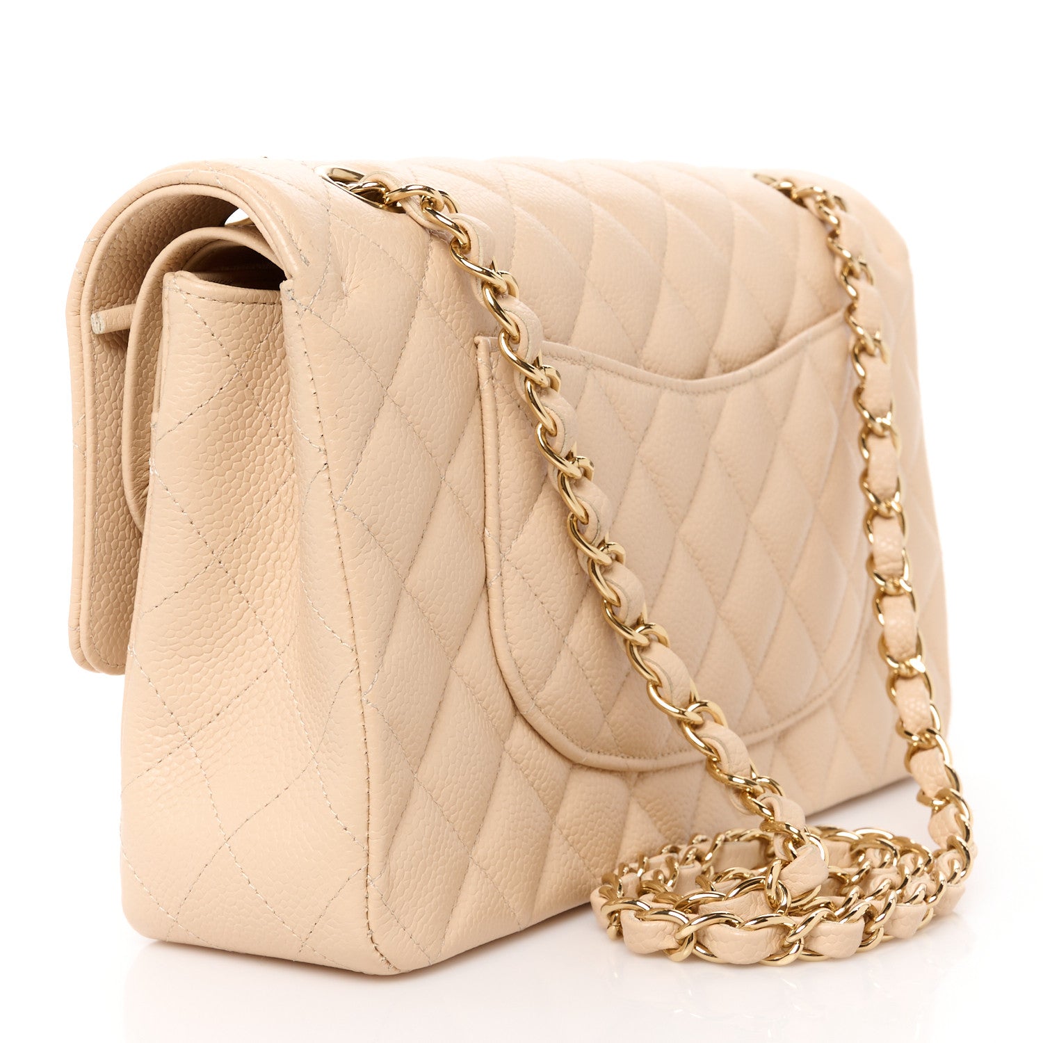 Chanel Caviar Quilted Medium Double Flap Beige 3 of 12