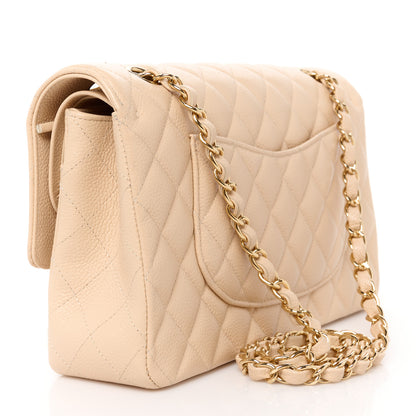 Chanel Caviar Quilted Medium Double Flap Beige 3 of 12