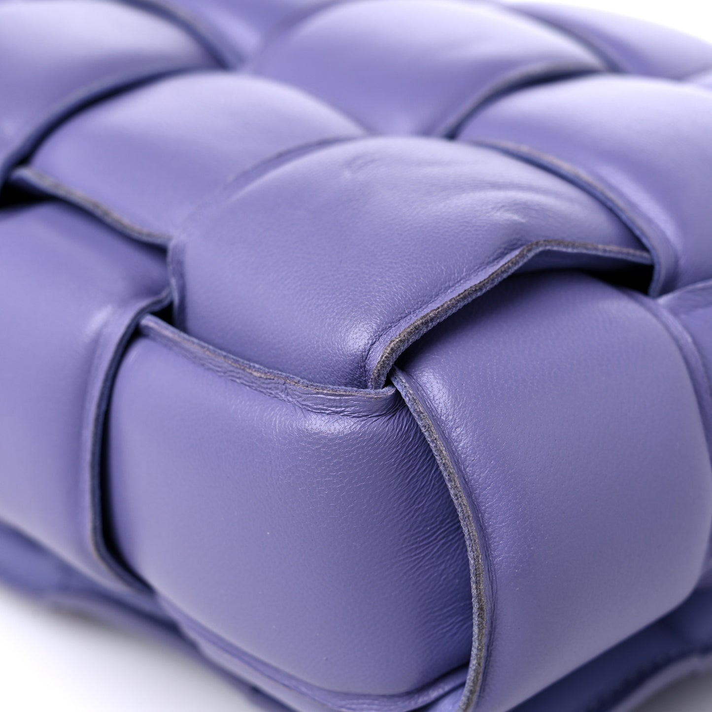 Nappa Maxi Intreccio Padded Cassette Crossbody Bag Lavender
