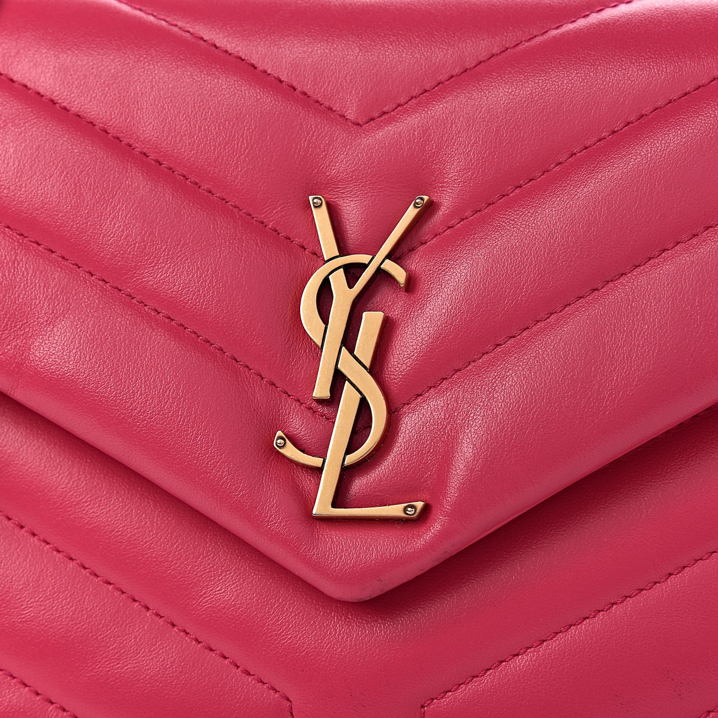 Calfskin Y Quilted Monogram Small Loulou Chain Satchel Fresh Fuchsia