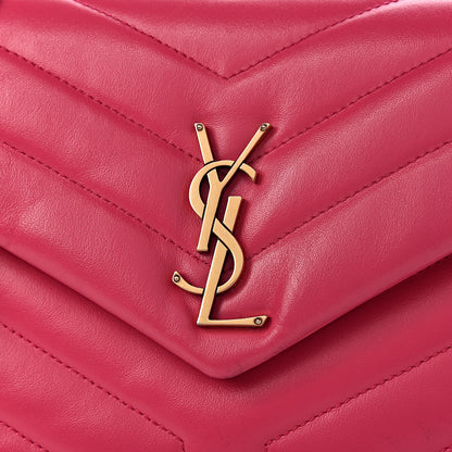 Saint Laurent Calfskin Y Quilted Monogram Small Loulou Chain Satchel Fresh Fuchsia 12 of 12