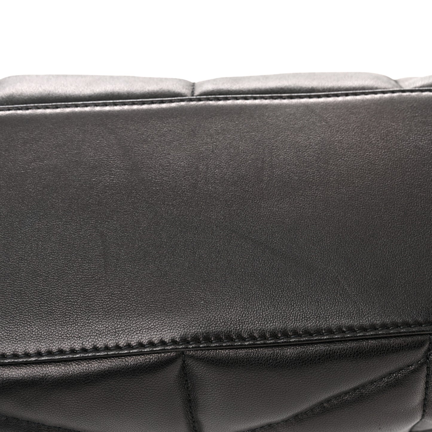 Lambskin Quilted Small Loulou Puffer Monogram Chain Satchel Black