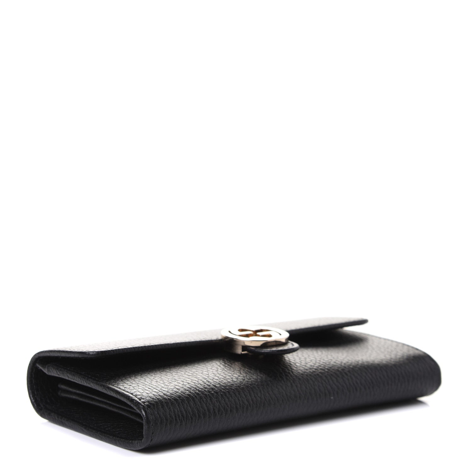 Gucci Dollar Calfskin Interlocking G Continental Wallet Black 4 of 9