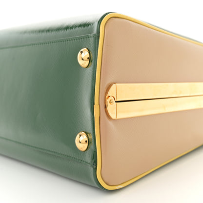 Prada Saffiano Vernice Pyramid Bag Larice Sabbia 10 of 14