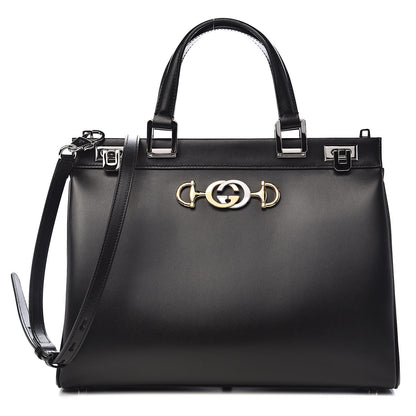 Gucci Smooth Calfskin Medium Zumi Top Handle Bag Black 1 of 12