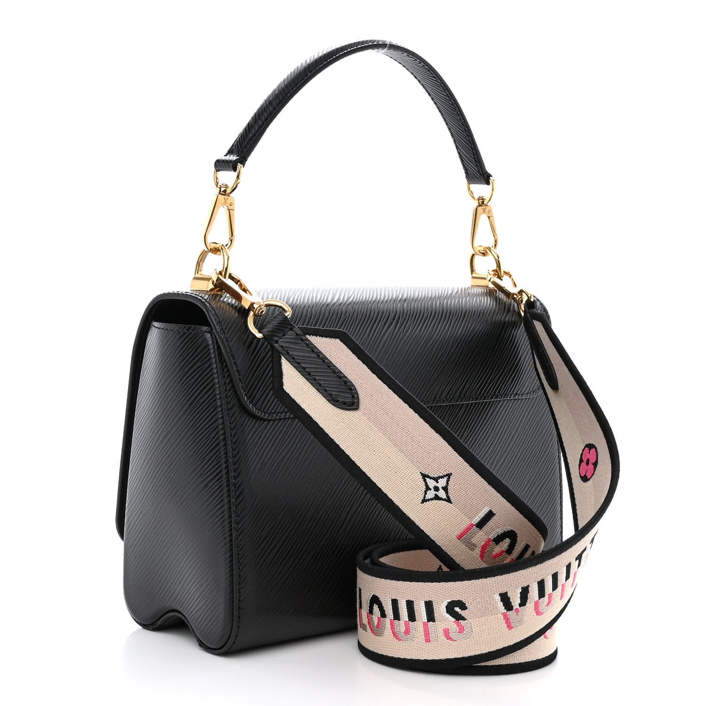 Epi Twist Top Handle Shoulder Bag MM Black