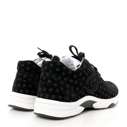 Chanel Suede Calfskin Printed CC Sneakers 39 Black 4 of 9
