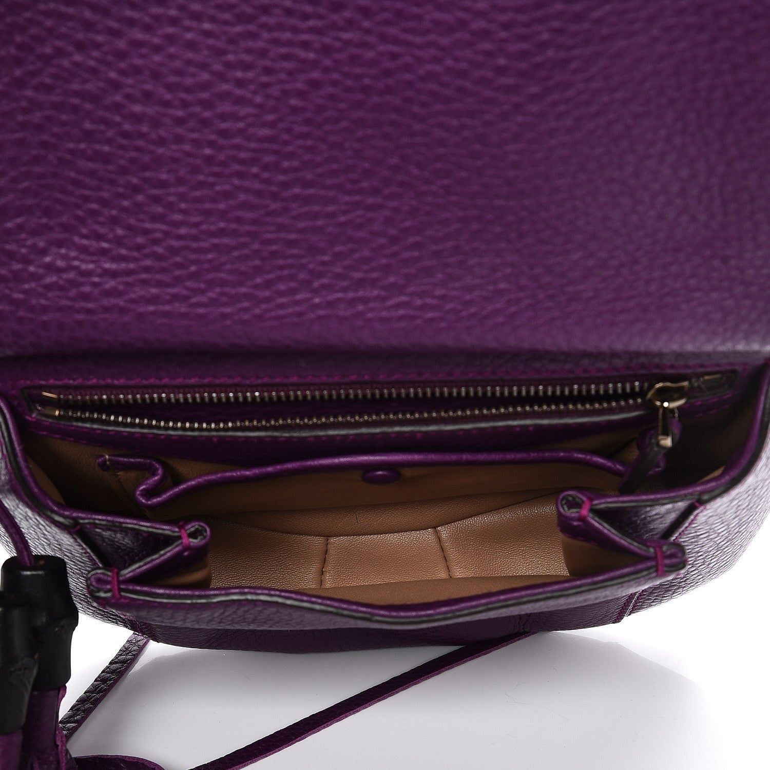 Gucci Calfskin Small Nouveau Fringe Shoulder Bag Purple 5 of 7