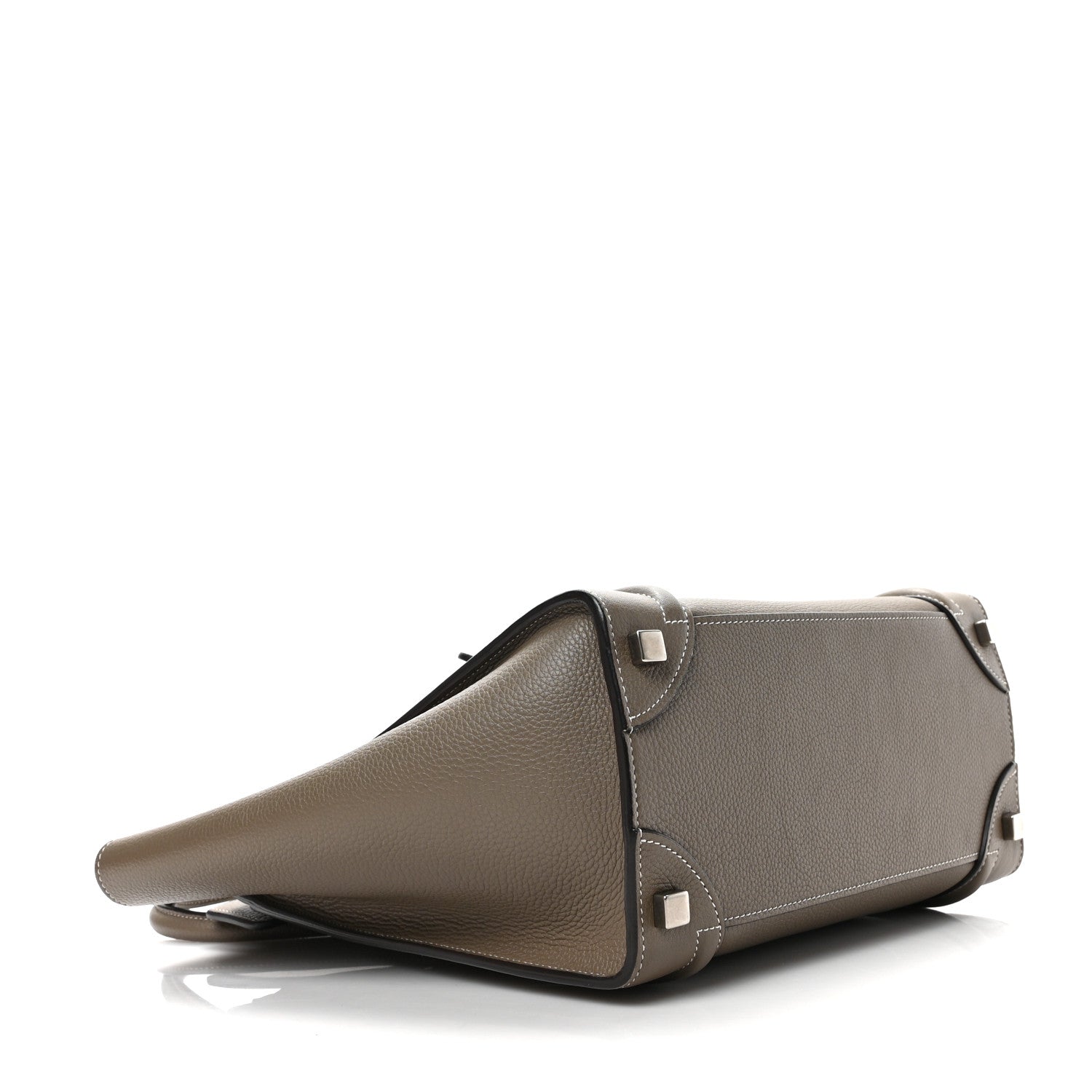 Celine Drummed Calfskin Micro Luggage Souris 4 of 9
